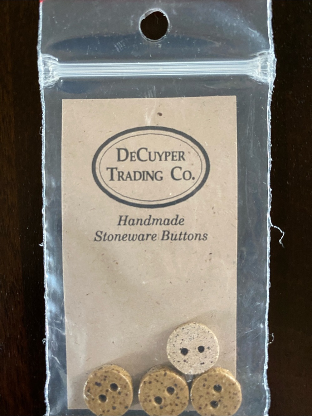 DeCuyper Trading Co. Handmade Stoneware Buttons - Speckled Tan